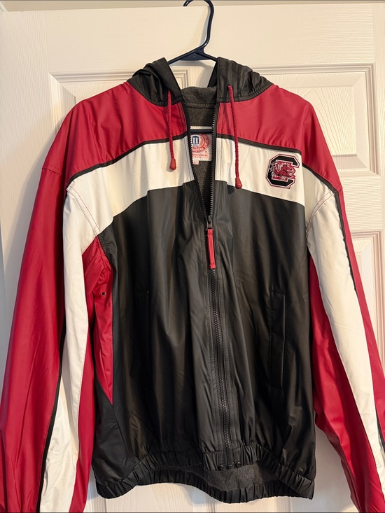 Other - Men's Red, Black & White Hooded Windbreaker Jacket with Carolina Team patch